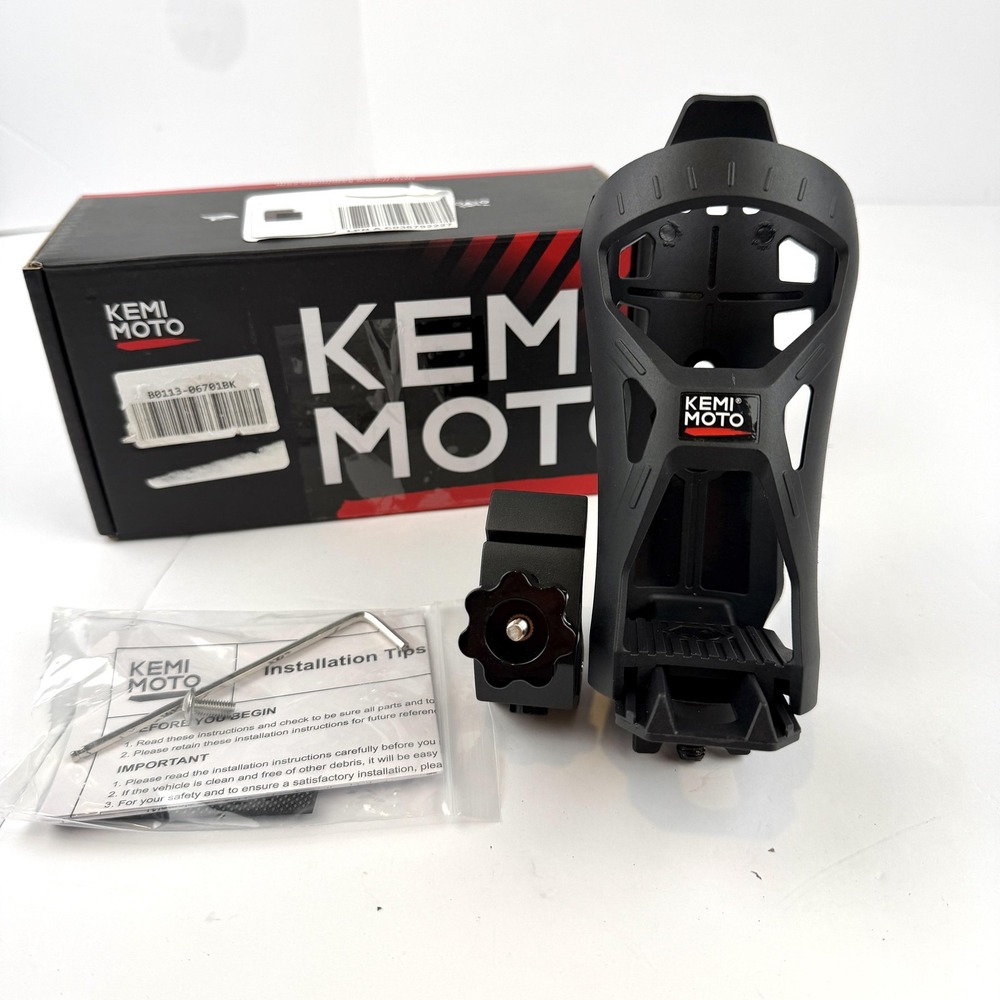Kemimoto UTV ATV Water Bottle Holder Cage‎ Clamp Mount w/ Hardware B0113-067018K